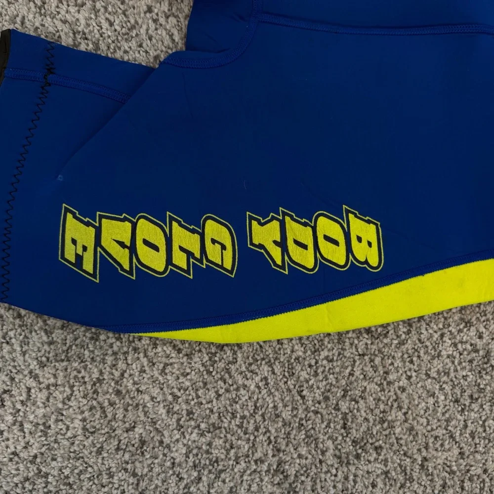 Body Glove Mens Shorty Wetsuit Large Blue Neon Yellow Black Spring Suit 3/2mm